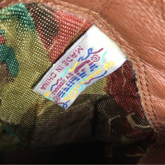 Zodiac Zline Fringe Western Cowboy Riding Leather Womens Boots Vintage Size 8 - Picture 12 of 13